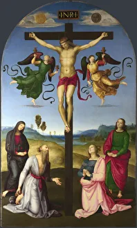 Raffaello Prints: The Crucified Christ with the Virgin Mary
