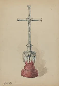Holt Geoffrey Prints: Crucifix, c. 1936. Creator: Geoffrey Holt