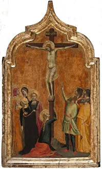 Tempera And Gold On Panel Prints: The Crucifixion, 1330. Creator: Bernardo Daddi