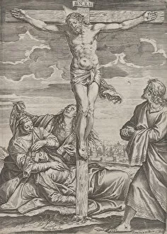 St Mary Magdalene Gallery: The Crucifixion, 1582. Creator: Agostino Carracci