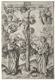Martin Schongauer German Prints: The Crucifixion with Four Angels. Creator: Martin Schongauer (German, c. 1450-1491)