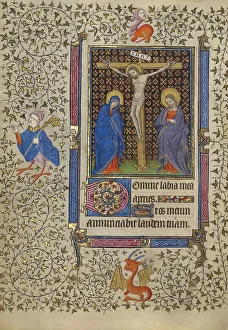 Master Of Egerton 1070 Prints: The Crucifixion; Book of Hours, about 1410. Creator: Unknown