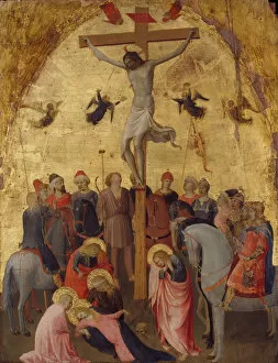 Tempera On Wood Collection: The Crucifixion, ca. 1420-23. Creator: Fra Angelico