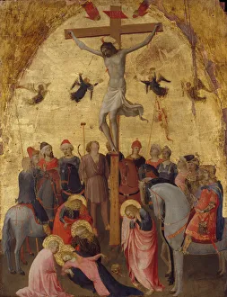 Tempera On Wood Collection: The Crucifixion, ca. 1420-23. Creator: Fra Angelico