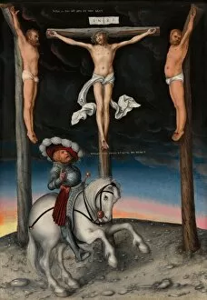 Lucas Collection: The Crucifixion with the Converted Centurion, 1536. Creator: Lucas Cranach the Elder