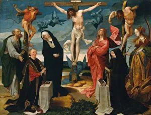 Suffering Prints: The Crucifixion with Donors and Saints Peter and Margaret, ca. 1525-27. Creator: Cornelius