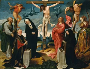 Cornelius Engelbrechtsen Gallery: The Crucifixion with Donors and Saints Peter and Margaret, ca. 1525-27. Creator: Cornelius
