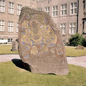 Crucifixion on Great Runestone of Harald Bluetooth, King of Denmark, c985, (20th century) Crucifixion on Great Runestone of Harald Bluetooth, King of Denmark, c985, (20th century)