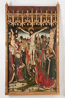 Tempera On Wood Prints: Crucifixion of Jesus, around 1600. Creator: Unknown