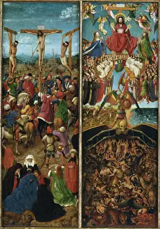 Heaven Prints: Crucifixion and Last Judgement diptych, 1440. Creator: Jan van Eyck