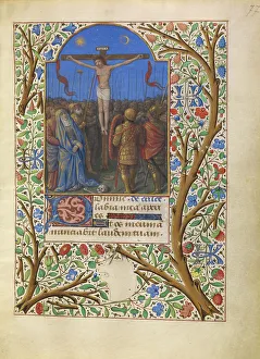 Bourdichon Jehan Prints: The Crucifixion; Katherine Hours, about 1480-1485. Creator: Jean Bourdichon