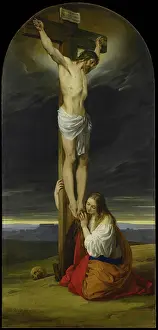 Loyalty Prints: Crucifixion with Mary Magdalene, 1827. Creator: Hayez, Francesco (1791-1882)