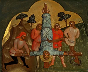Popes Prints: The Crucifixion of Peter (Predella Panel), ca 1370. Creator: Veneziano