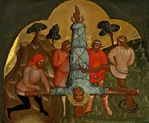 Veneziano Gallery: The Crucifixion of Peter (Predella Panel), ca 1370. Creator: Veneziano