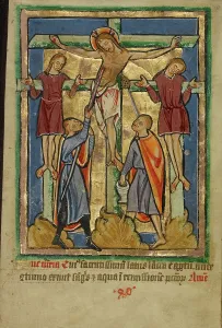 Illumination Painting Prints: Crucifixion and the Piercing of the Side
