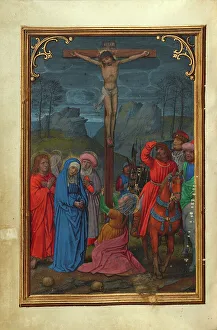 The Crucifixion; Prayer Book of Cardinal Albrecht of Brandenburg, about 1525-1530. Creator: Simon Bening