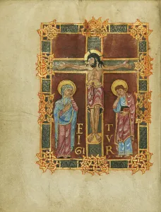 Sacramentary Prints: The Crucifixion; Sacramentary, first quarter of 11th century. Creator: Unknown