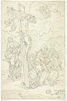 Solimena Francesco Prints: Crucifixion with Saint John the Evangelist