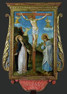 The Crucifixion; Saint Michael, c1480-1490. Creator: Lorenzo d'Alessandro