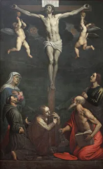 Dead Christ Prints: The Crucifixion with Saints, Early 17th cen Creator: Cresti (called Il Passignano)