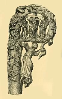 Crosier Collection: Crucifixion scene, crozier, 1330-1340, (1881). Creator: W Wise