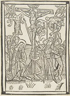Biblical Character Collection: The Crucifixion (Schr. 486), 15th century. 15th century. Creator: Anon