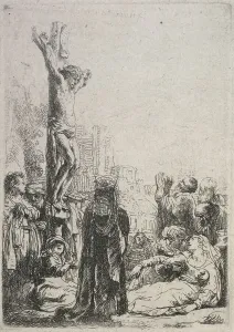 Faint Prints: The crucifixion: small plate, c.1635. Creator: Rembrandt Harmensz van Rijn