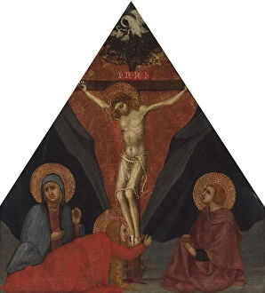 Deposition Of The Cross Gallery: The Crucifixion with the Virgin, Mary Magdalene and St. John the Evangelist, ca 1400