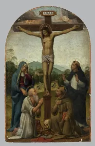 Dominican Prints: Crucifixion with the Virgin Mary and Sts Dominic