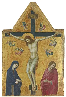 Siena Prints: The Crucifixion with the Virgin, Saint John and Angels, 1330. Creator: Ugolino da Siena