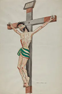 Majel G Claflin Prints: Cruciform - Bulto, 1935 / 1942. Creator: Majel G. Claflin