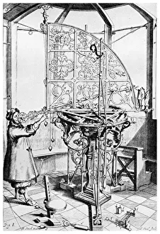 Crugers azimuth quadrant, 1673 (1956).Artist: A Steck Crugers azimuth quadrant, 1673 (1956).Artist: A Steck