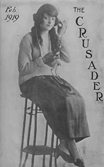 Mixed Race Prints: The Crusader, Feb. 1919; Miss Marie Fraine; Cover page, 1918-1922. Creator: Unknown