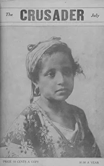 Front Cover Prints: The Crusader, July; North African girl; Cover page, 1918-1922. Creator: Unknown