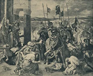 Louvre Prints: Crusaders Entering Constantinople, 1840, (1935). Creator: WF Mansell