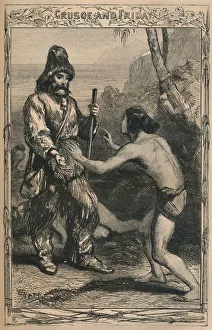 Desert Island Prints: Crusoe and Friday, c1870