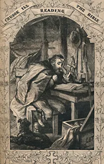 Crusoe Ill Reading The Bible, c1870