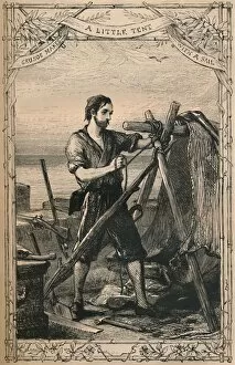 Defoe Collection: Crusoe Makes A Little Tent With A Sail, c1870