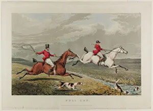 Foxhound Prints: Full Cry, from Fox Hunting, 1828. Creator: Charles Bentley