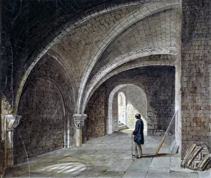 Crypt Gallery: Crypt under the Church of St James in the Wall, Wood Street Square, City of London, 1855