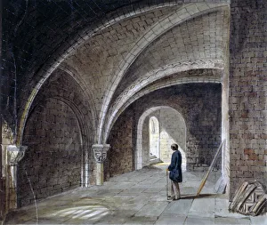 Crypt Prints: Crypt under the Church of St James in the Wall, Wood Street Square, City of London, 1855