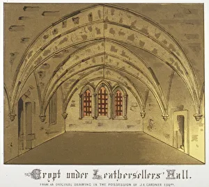 Crypt Prints: Crypt under Leathersellers Hall, Little St Helens, City of London, 1871