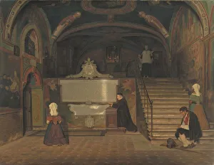 Martin Rorbye Prints: The Crypt in the Monastry of San Benedetto in Subiaco