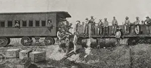 Cuban War of Independence: Distribution of rations, Cuba, 1898. Creator: Unknown