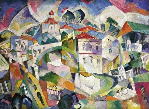 Aristarkh Vasilyevich 1882 1943 Gallery: Cubist Cityscape, 1910s. Artist: Lentulov, Aristarkh Vasilyevich (1882-1943)