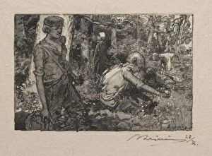 Auguste Louis Lepère Gallery: Cueillette du muguet. Creator: Auguste Louis Lepere (French, 1849-1918)