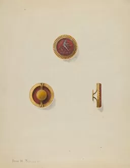 Buttons Gallery: Cuff Buttons, c. 1936. Creator: John H. Tercuzzi