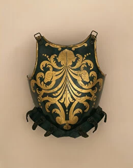 Chest Plate Gallery: Cuirass and Pauldrons for a Papal Swiss Guard, Brescia, 1590; decoration 1623 / 44