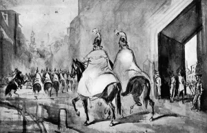 Paul George Prints: Cuirassiers, 19th century, (1930). Artist: Constantin Guys