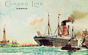 Liner Gallery: Cunard Line - Ivernia, off New Brighton, c1910. Creator: Unknown